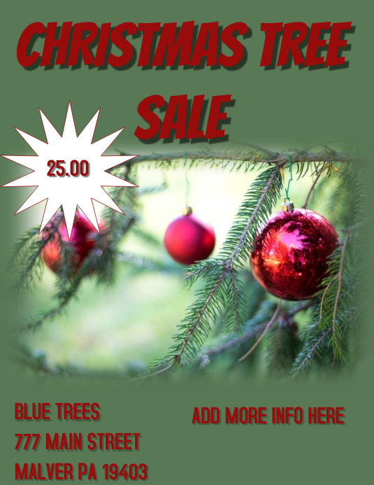 CHRISTMAS TREE SALE Template PosterMyWall Christmas Tree Sales