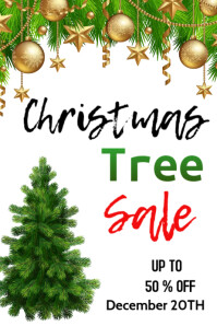 christmas tree sale Poster template