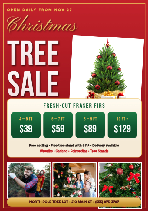 Christmas Tree Sale Flyer A4 Template | PosterMyWall