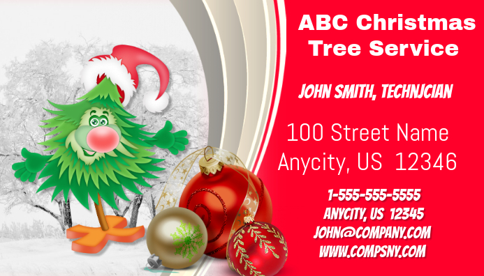 Christmas Tree Service Business Card Christmas Tree Service Business Card