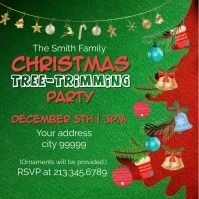 Christmas Tree Trimming Party IG flyer templa Instagram Post template