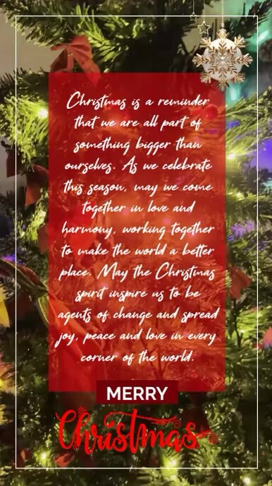 Plantilla de Christmas tree video with gifts with phrases | PosterMyWall