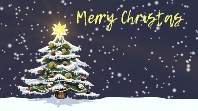 Christmas tree zoom background Voorlegging (16:9) template