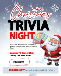 Christmas Trivia Night — Festive Holiday Game Flyer | Editable Template Instagram Portrait