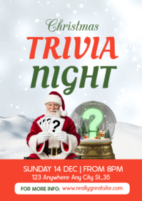 Christmas Trivia Night Poster Template – Fun Holiday Quiz Event Design A2