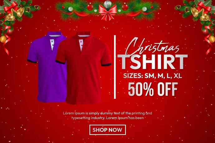 Christmas Tshirt Sale Cartaz template