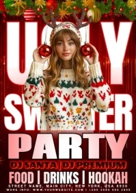 Christmas Ugly Sweater Party A4 template