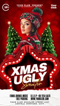 christmas ugly sweater party Instagram Story template