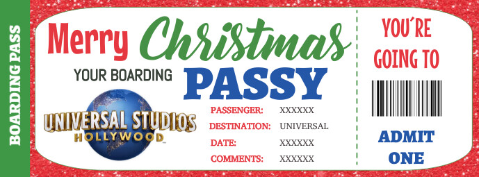 christmas-universal-studios-surprise-trip-template-postermywall for Free Printable Universal Studios Tickets Pdf Christmas Universal Studios Surprise Trip Template | PosterMyWall for Free Printable Universal Studios Tickets Pdf