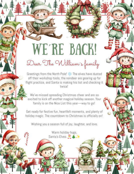 Christmas We're Back! Flyer (US Letter) template