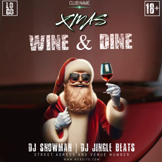 CHRISTMAS WINE & DINE PARTY Instagram Post template