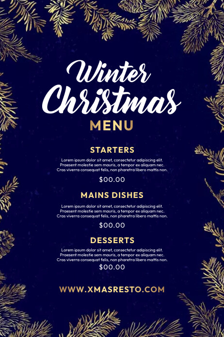 Winter Menu Examples Christmas Winter Menu Layout Template | PosterMyWall