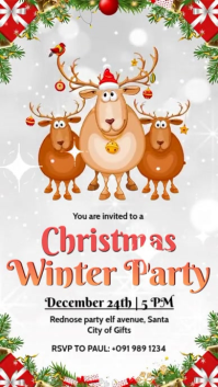 Christmas Winter Party Invitation Instagram Story template
