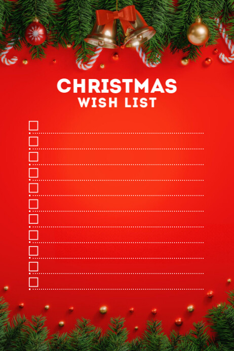 Christmas Wish List Plakkaat template