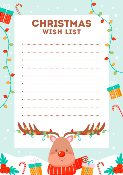 Christmas Wish List Template | PosterMyWall