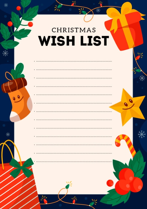 Christmas Wish List Template | PosterMyWall