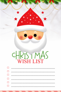 christmas wish list Poster template