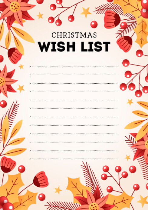 Christmas Wish List Template | PosterMyWall
