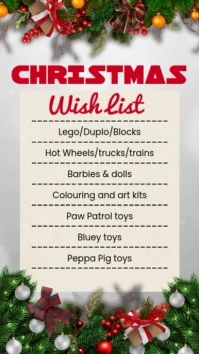 Christmas Wish List Historia de Instagram template
