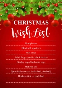 Christmas Wish List A4 template