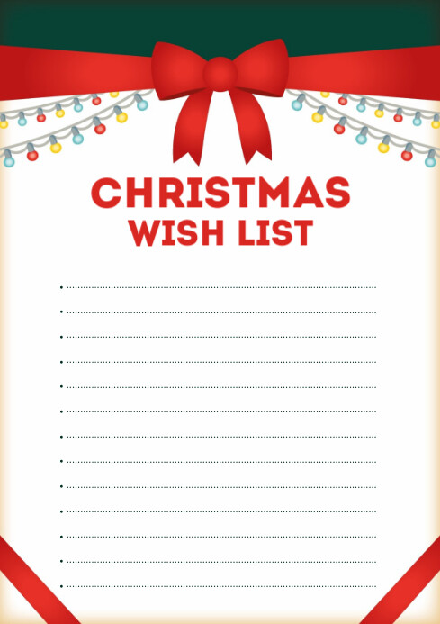Plantilla de Christmas Wish List | PosterMyWall