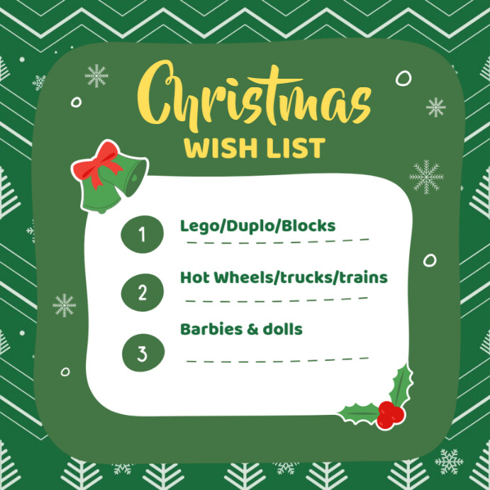 Christmas Wish List Publicação no Instagram template