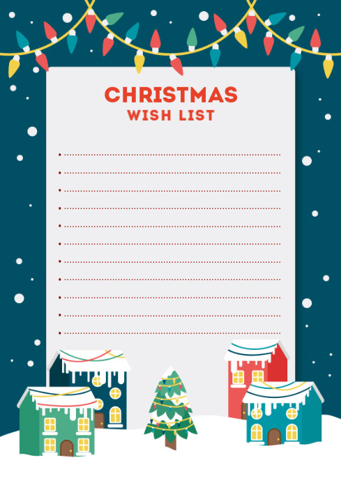 Christmas Wish List A4 template
