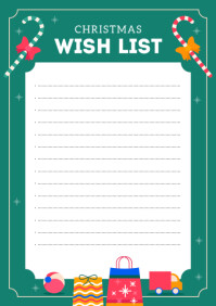 Christmas Wish List A4 template