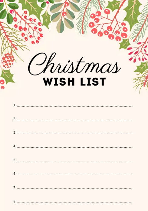 Christmas Wish List Template | PosterMyWall