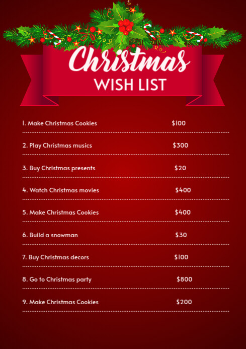 Modèle Christmas wish List Flyer | PosterMyWall