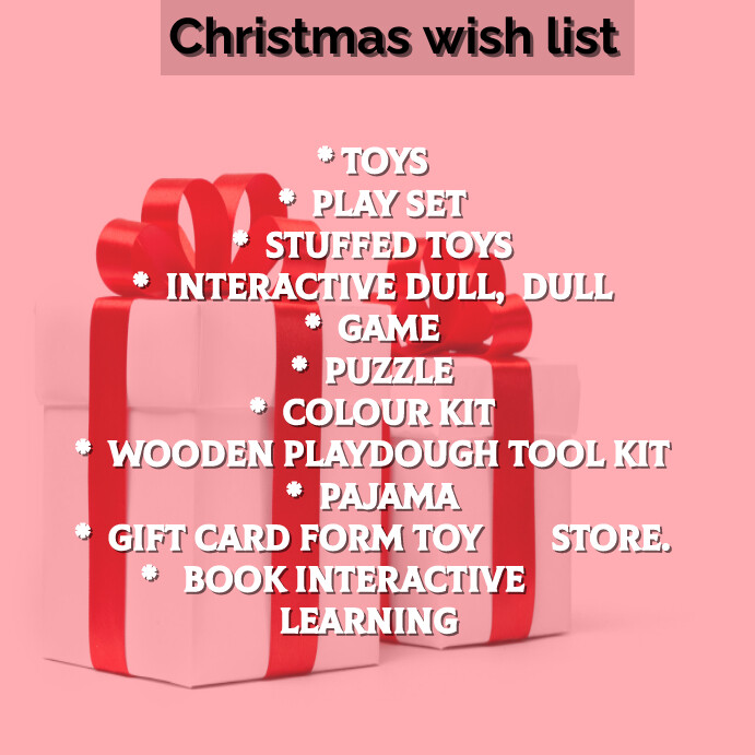 Christmas wish list for kids Template PosterMyWall