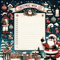 CHRISTMAS WISH LIST TEMPLATE SQUARE DESIGN Vierkant (1:1)