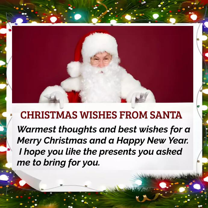 Santa Post Example Christmas wishes from santa Template | PosterMyWall
