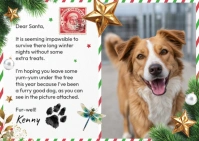 Christmas Wishes Post Card Template Postcard