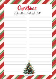 Christmas Wishlist, A6 template