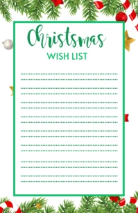 Christmas wishlist Half Page Wide template