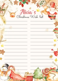 Christmas Wishlist A6 template