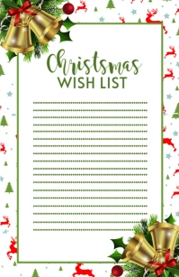 Christmas wishlist Half Page Wide template