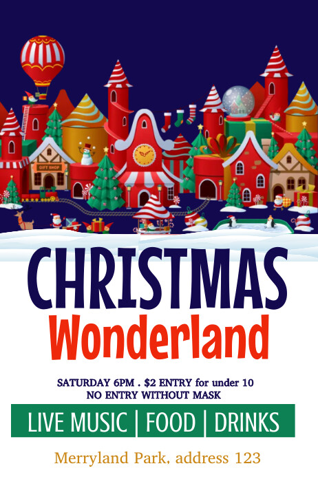 christmas wonderland Poster template