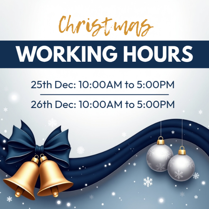 Christmas Working Hours Announcement Holiday Business Schedule Store ...