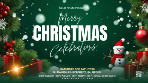 绿色 Merry Christmas Celebration YouTube-miniature Template