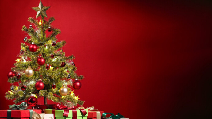 Christmas zoom background Prezentacja (16:9) template