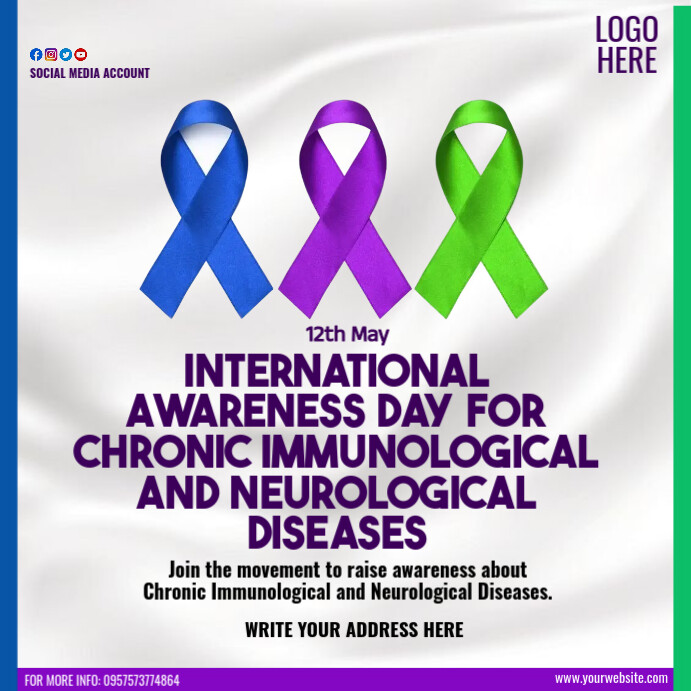 Day for Chronic Immunological and Neurological Diseases Instagram Post template