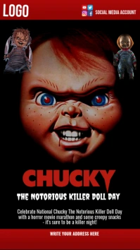 Chucky The Notorious Killer Doll Day Instagram Story template