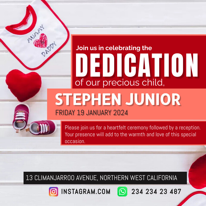 Dedication Posts CHULD DEDICATION | PosterMyWall