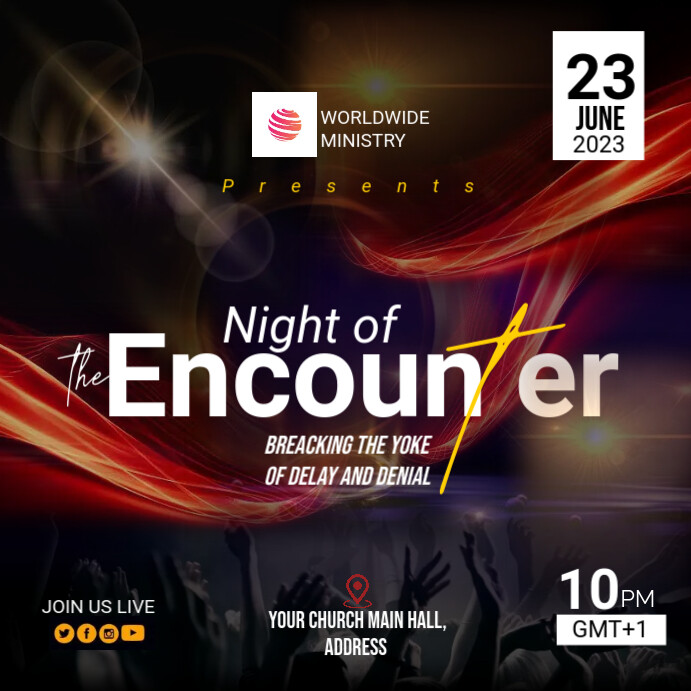 church, concert flyer Instagram Plasing template