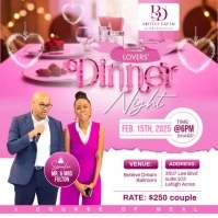 church, dinner night Post Instagram template