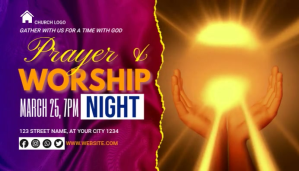 Prayer and Worship Night Blog Header Template