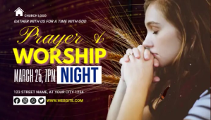 Brun Prayer and Worship Night Blog-Kopfzeile Template