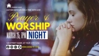 Church, prayer, worship, night Encabezado de blog template